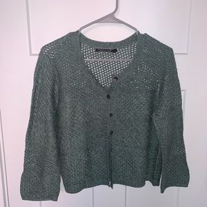 Peruvian Connection Cropped Cardigan Olive